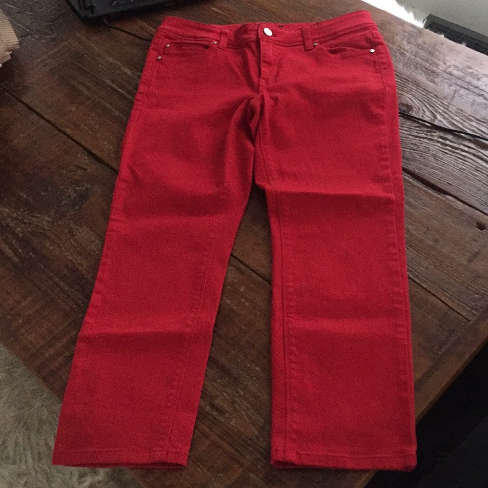 White House Black Market red jeans